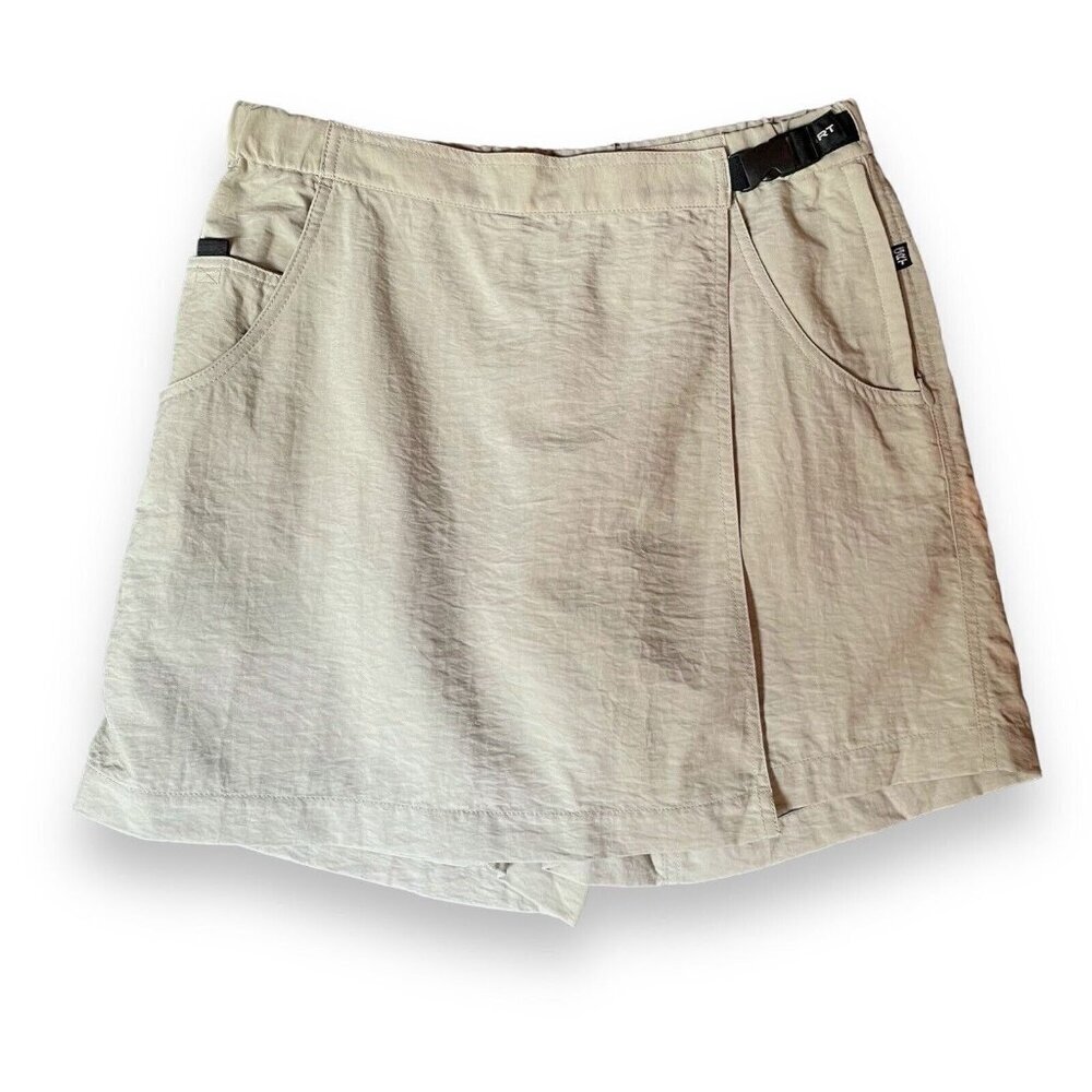 Columbia Womens Hiking Skort Sz M Tan Nylon Built In Belt Pockets Gorpcore